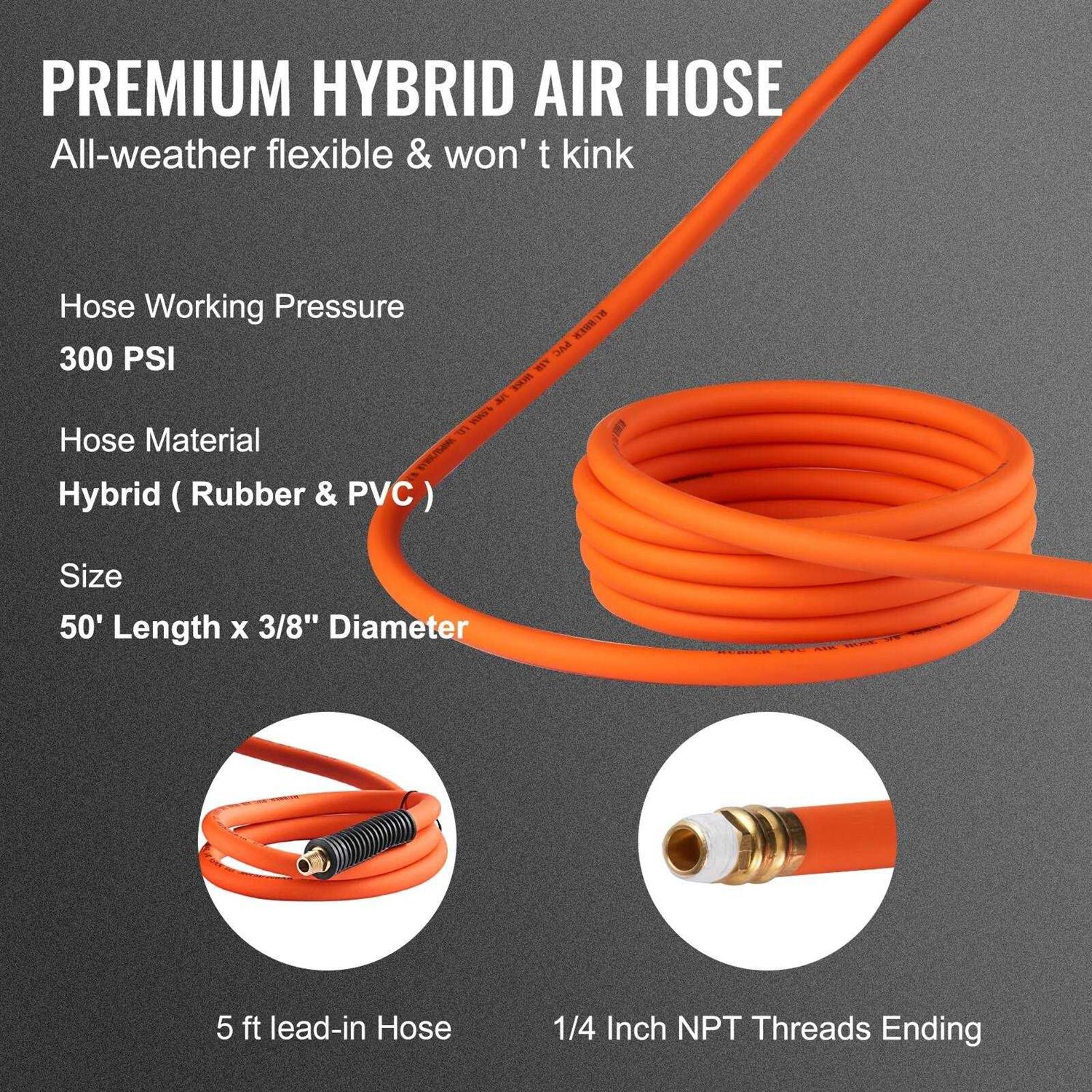VEVOR Retractable Air Hose Reel 3/8 in x 50 ft 300 Psi N41041