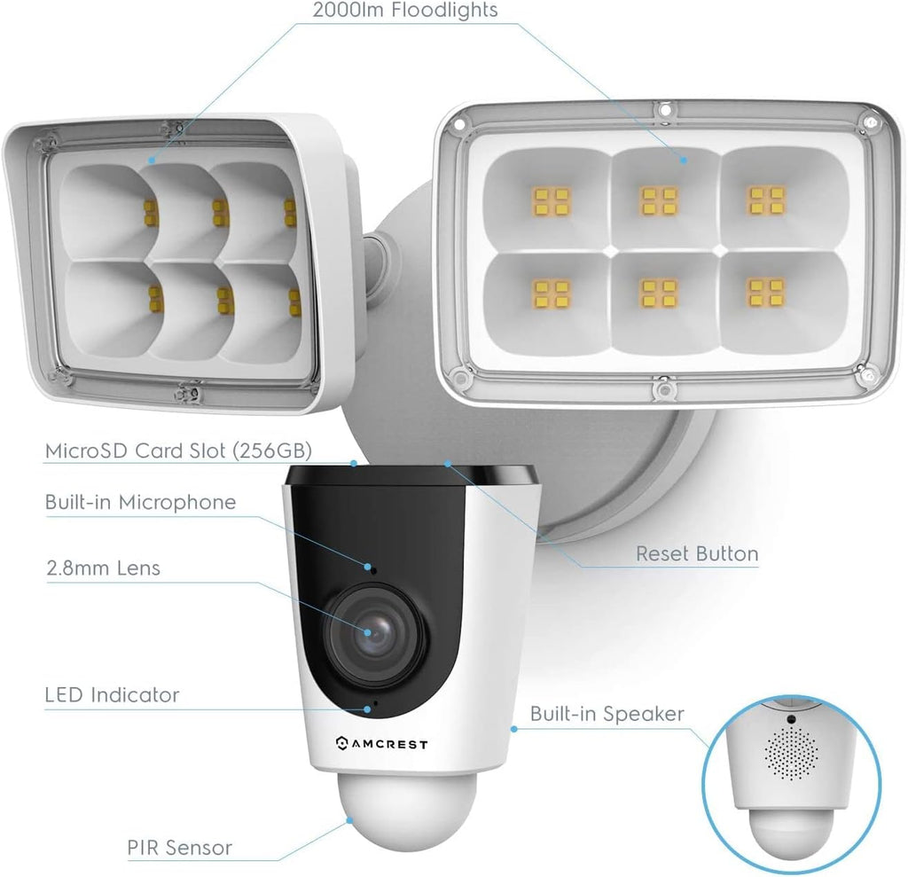 Amcrest ASH26-W 1080P Wireless Outdoor Security Floodlight Camera P6156