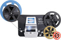 8mm & Super 8 Reels to Digital Film Scanner Converter, Film Digitizer with 2.4 Screen, Convert 3” 4” 5” 7” 9” Reels View Frame by Frame into 1080P Digital MP4 Files,Sharing & Saving on 32GB SD Card
