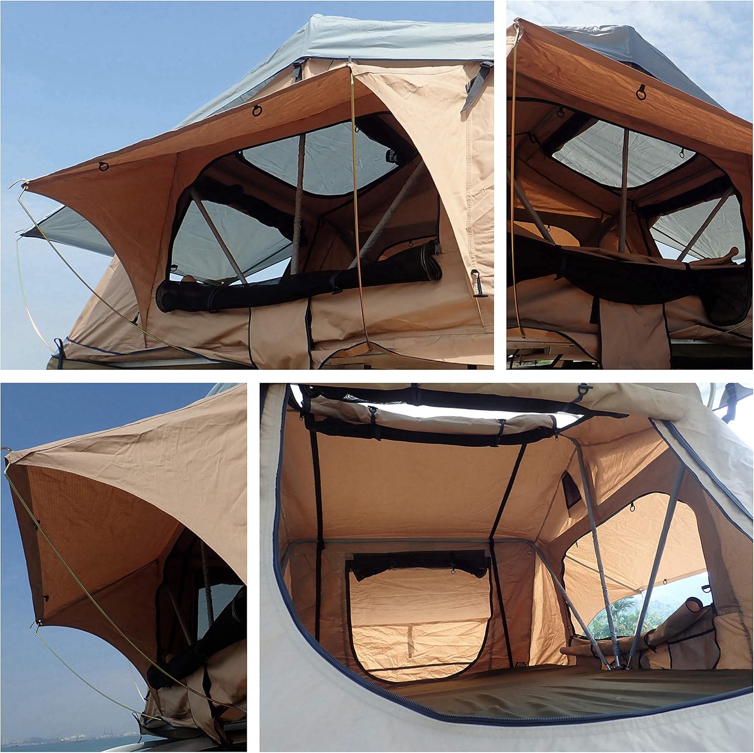 Campoint 2-3 Person Sunroof Rooftop Tent with Skyline Rainfly and Ladder