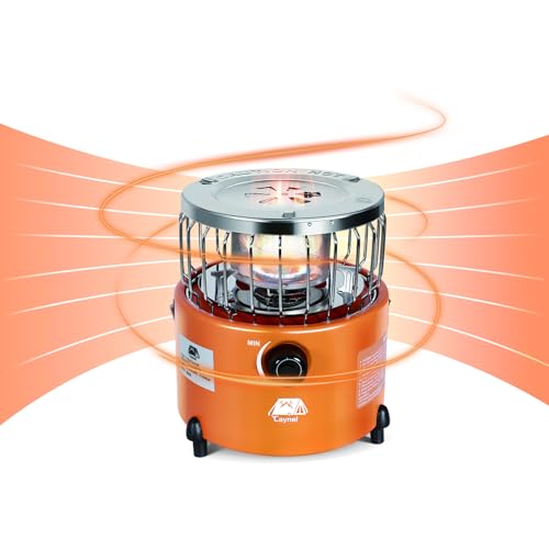 Caynel 2 in 1 Portable Propane Heater and Stove, Outdoor Camping Liquefied Gas Stove, Ice Fishing Hiking Hunting Survival Emergency Tent Multifunctional Handheld Heater (Orange)