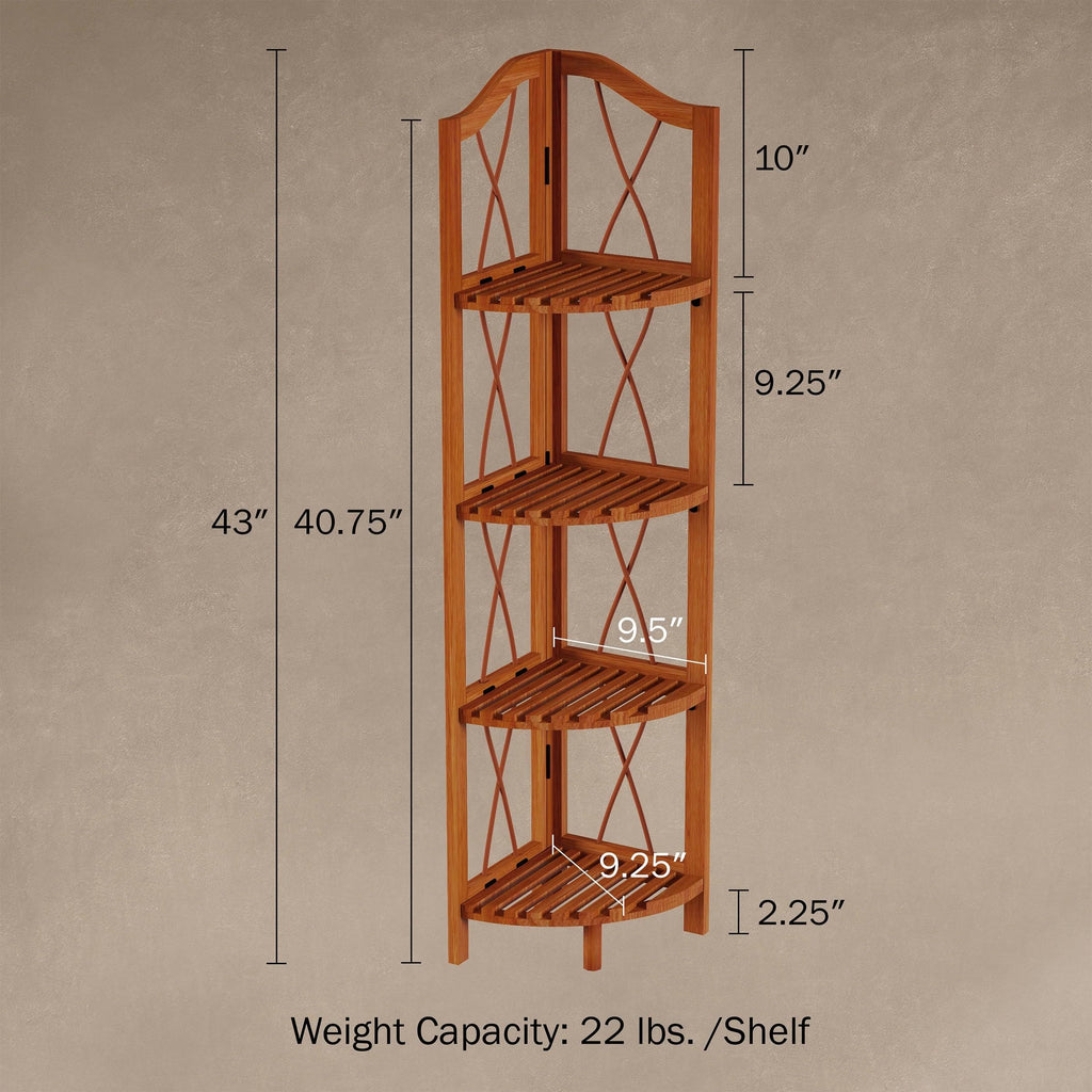 Lavish Home 4-Tier Folding Corner Bookcase V850183