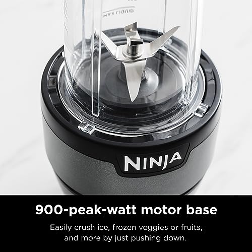 Ninja BN401 Nutri Pro Compact Personal Blender, 1100-Peak-Watts, with 2 To-Go Cups, Cloud Silver I18264