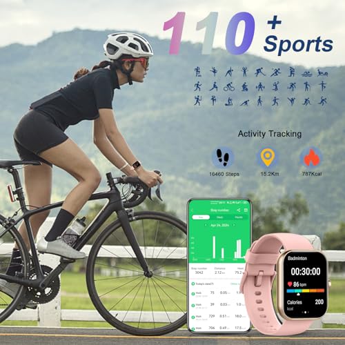 Smart Watch 1.96 HD Fitness Tracker with Heart Rate Monitor for Men Women X2198