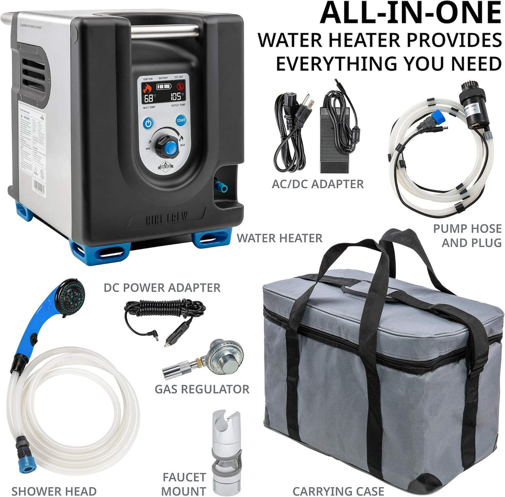 Hike Crew Portable Propane Water Heater & Shower Pump with Battery V555