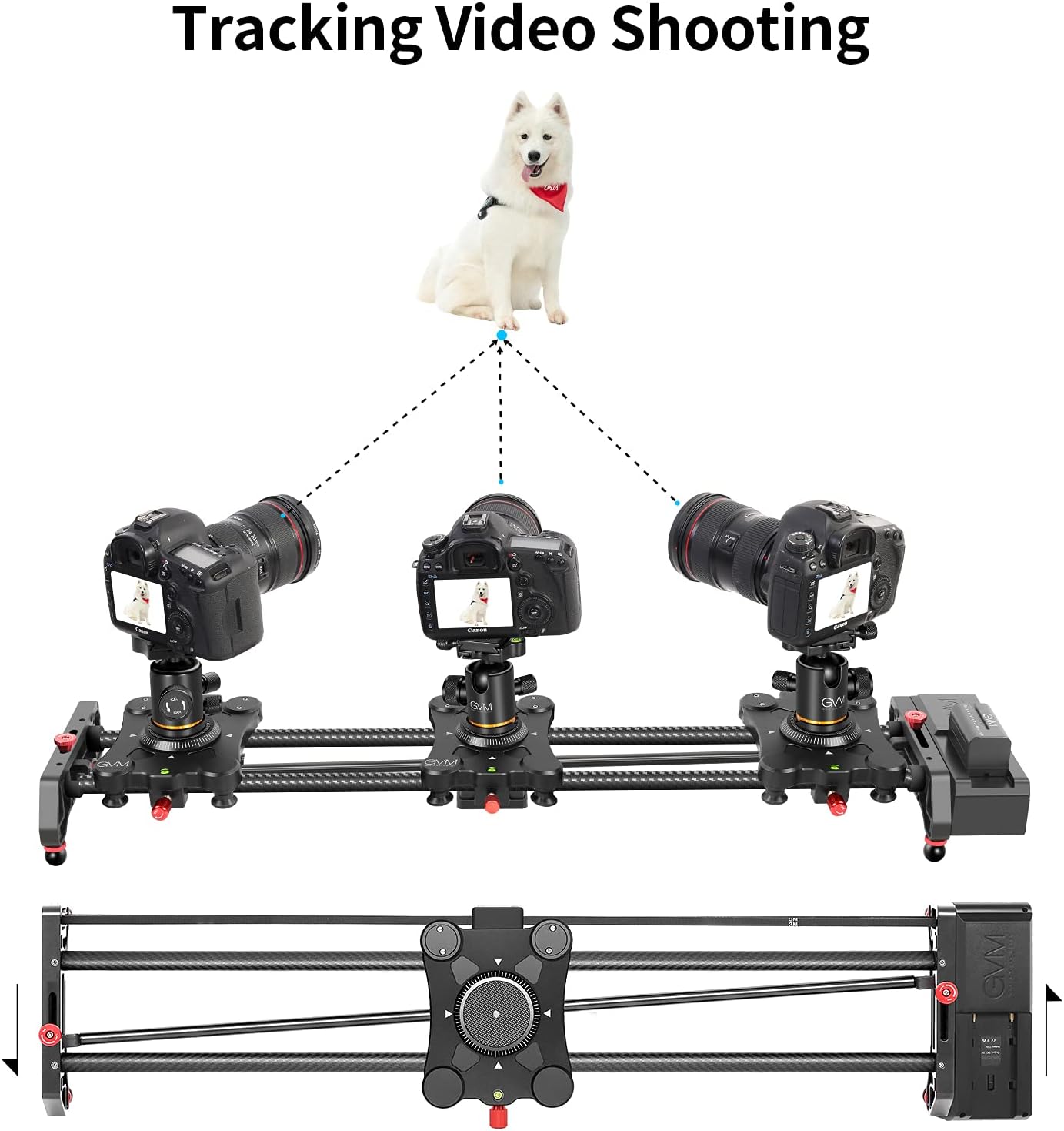 GVM Motorized Camera Slider 31" Carbon Fiber with APP Control H4446