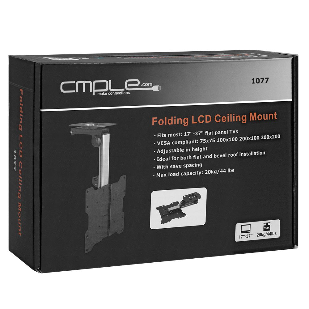 Cmple Ceiling Cabinet TV Mount for 17-37 LED LCD Plasma TVs, Black/Silver E485
