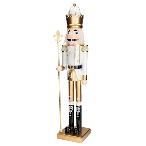 Fun Express 3 Ft. Green Wooden Holiday Nutcracker with Scepter L162
