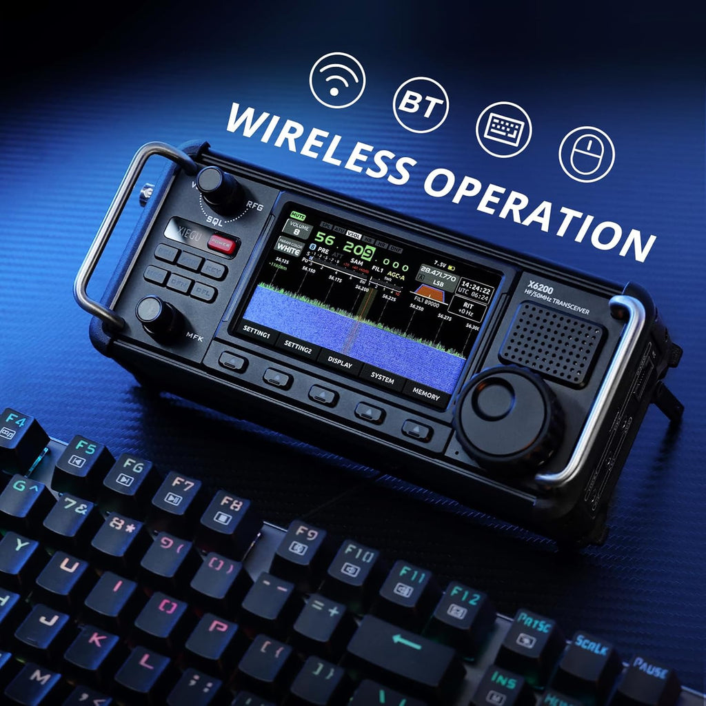 Xiegu X6200 HF Radio Transceiver, Portable with RF Direct Sampling, 3200mAh Battery U9767