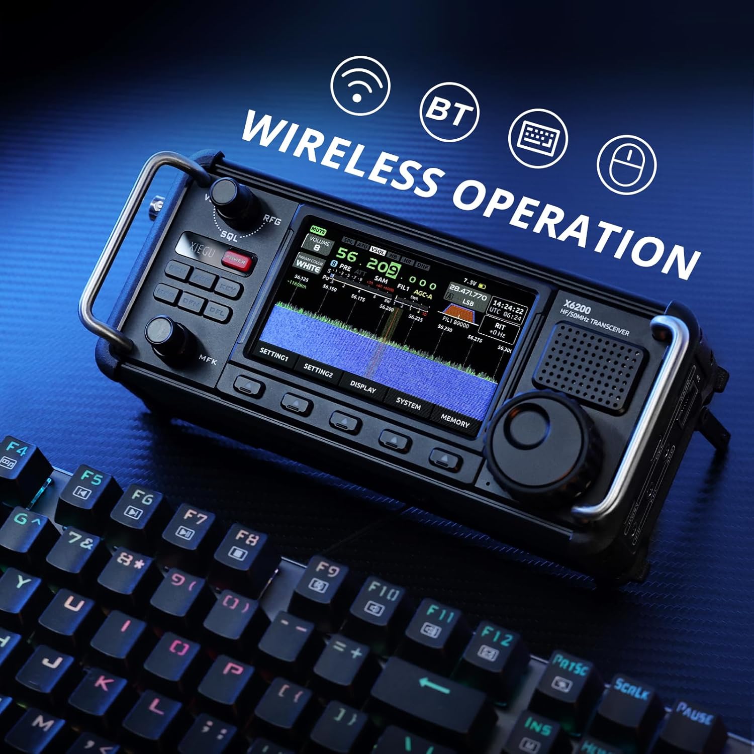 Xiegu X6200 HF Radio Transceiver, Portable with RF Direct Sampling, 3200mAh Battery U9767