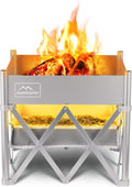 KAMPKEEPER Fire Pit 18 Inch Outdoor Wood Burning Fire Pit,Portable Fire Pit for Camping, Beach Parties,and More,Included Heat Shield for Leave No Trace Fires(Pop-Up Fire Pit + Heat Shield)