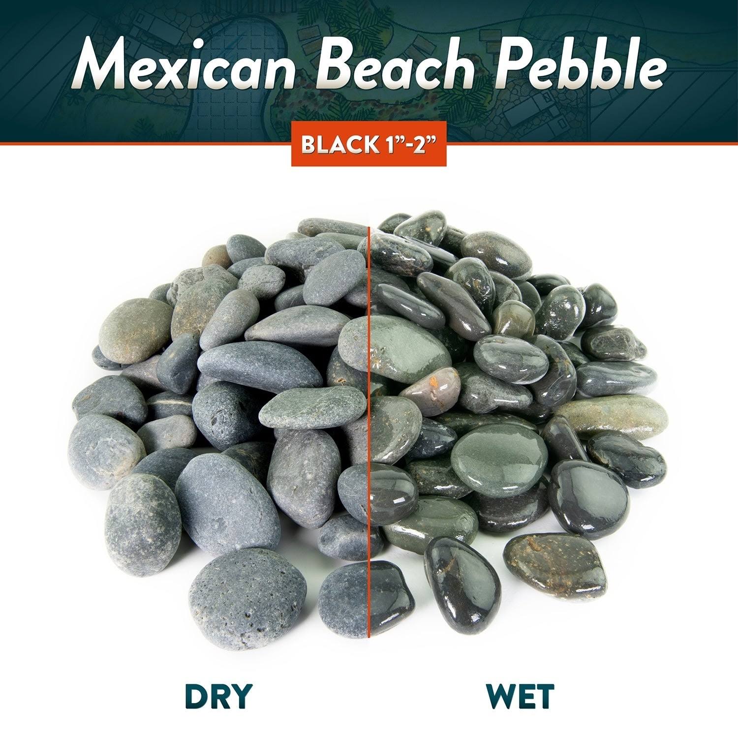 Mexican Beach Pebbles 40 lbs Smooth Round Stones for Gardens, Landscape, Ponds, and Décor A11864