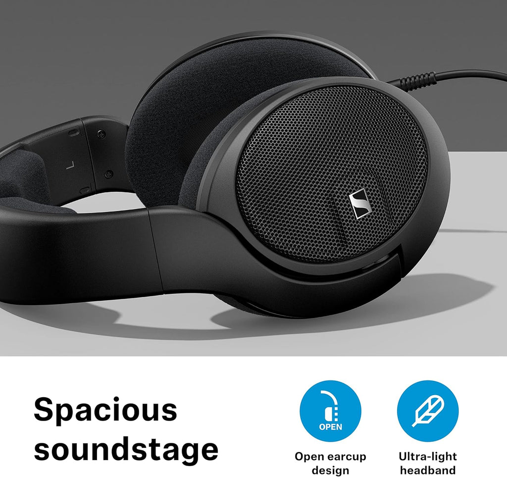 Sennheiser HD 560 S Over-The-Ear Audiophile Headphones, Open-Back, Detachable Cable, Black W3364