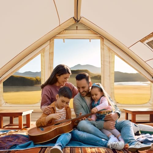 Inflatable Camping Tent with Hand Pump, Waterproof Oxford, 4-6 Person P40923