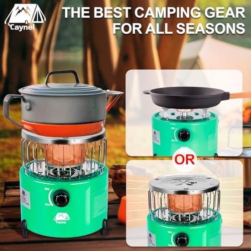 Caynel 2 in 1 Portable Propane Heater and Stove for Outdoor Camping, Orange Z83517