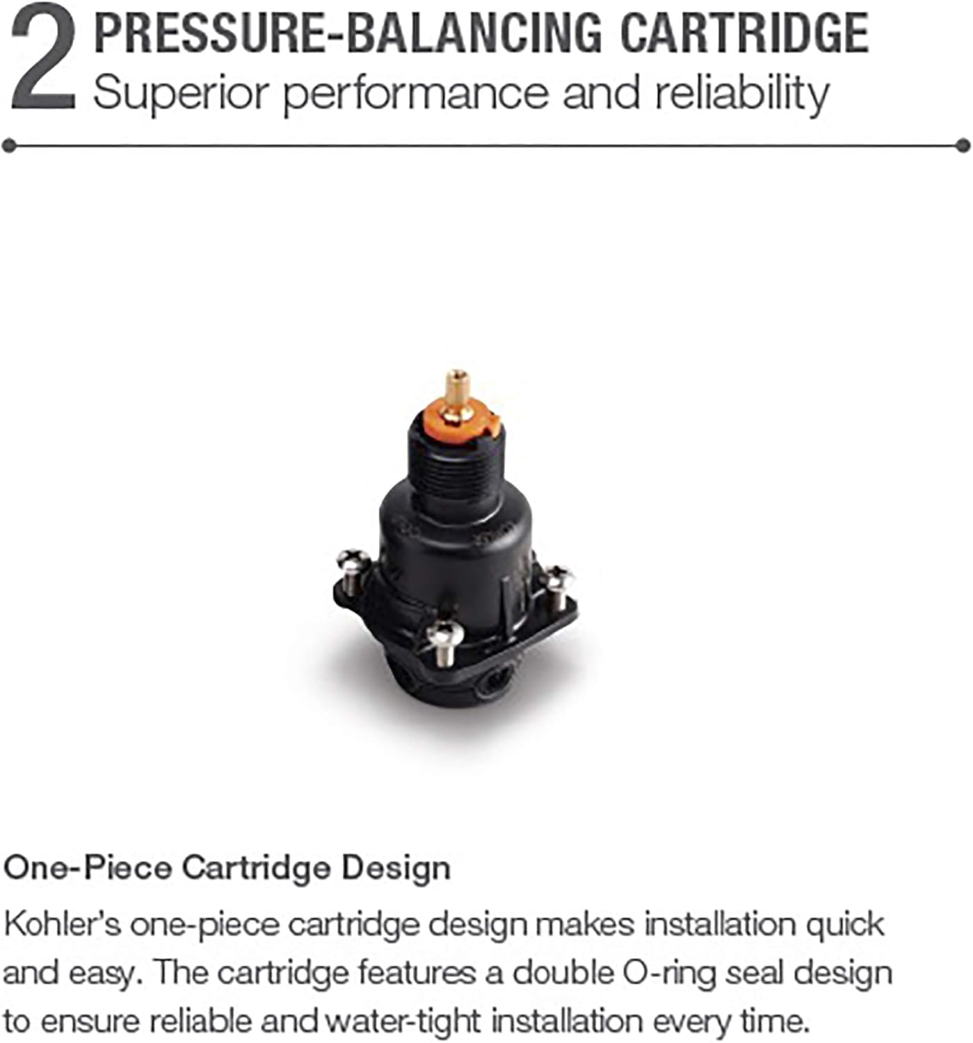 Kohler K-8304-K-NA Universal Rite-Temp Pressure-Balancing Valve Body and Cartridge Kit, Gray Y110