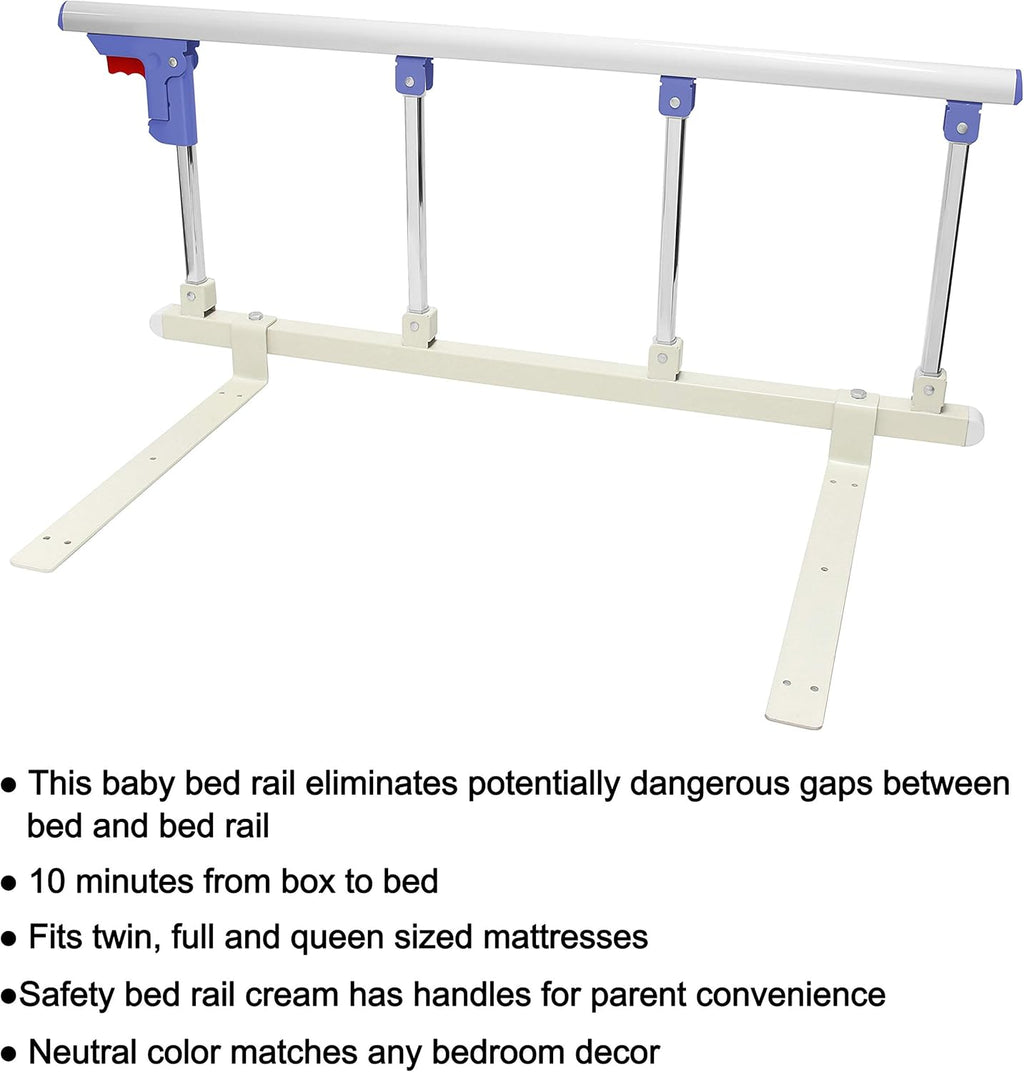 Bed Rail Safety Side Guard - Assist Handle Handicap Bed Railing - Folding Hospital Bedside for Elderly, Seniors, Adults