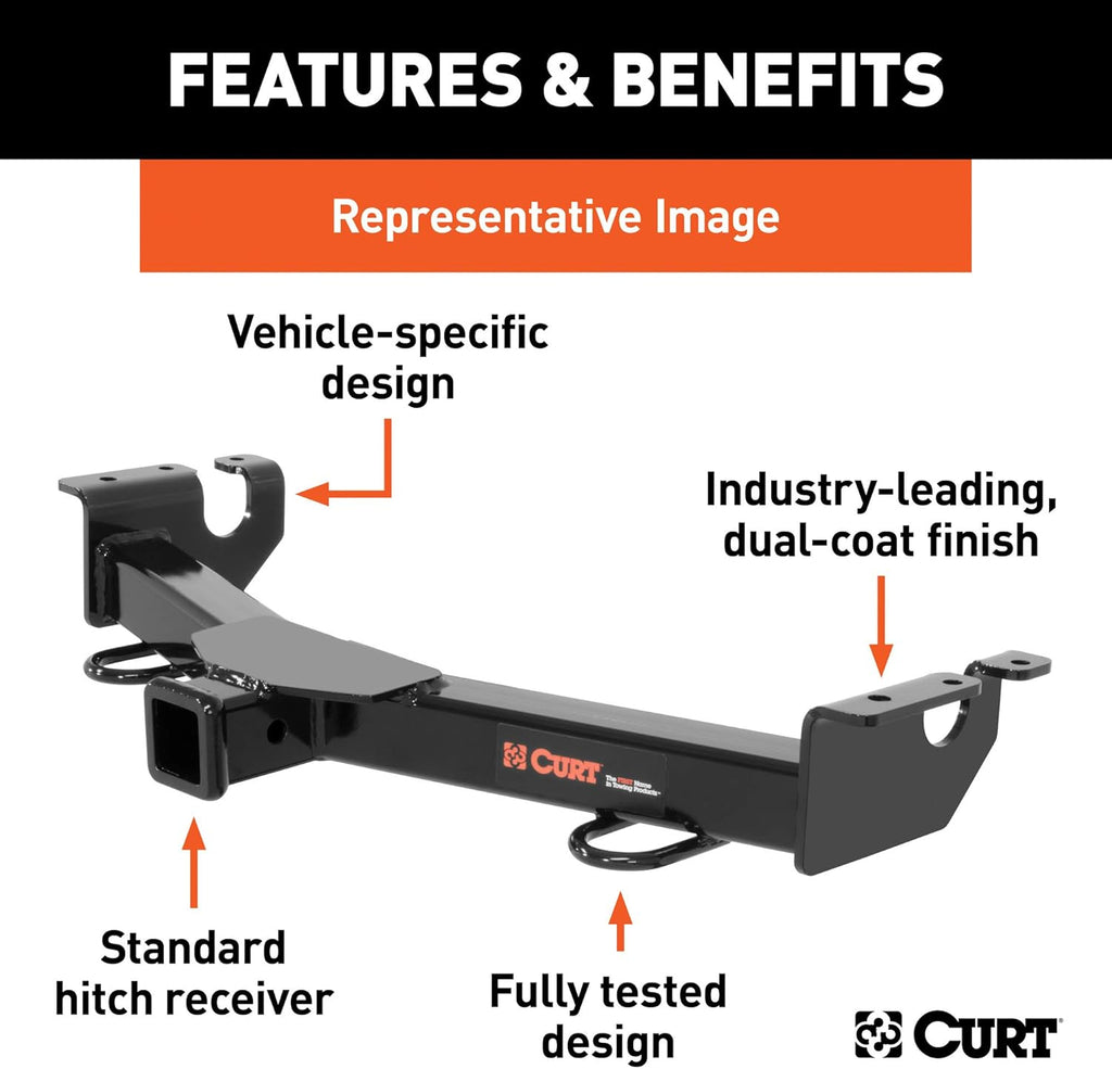 CURT 31302 2-Inch Front Receiver Hitch for Cadillac, Chevrolet, GMC Trucks & SUVs Z497