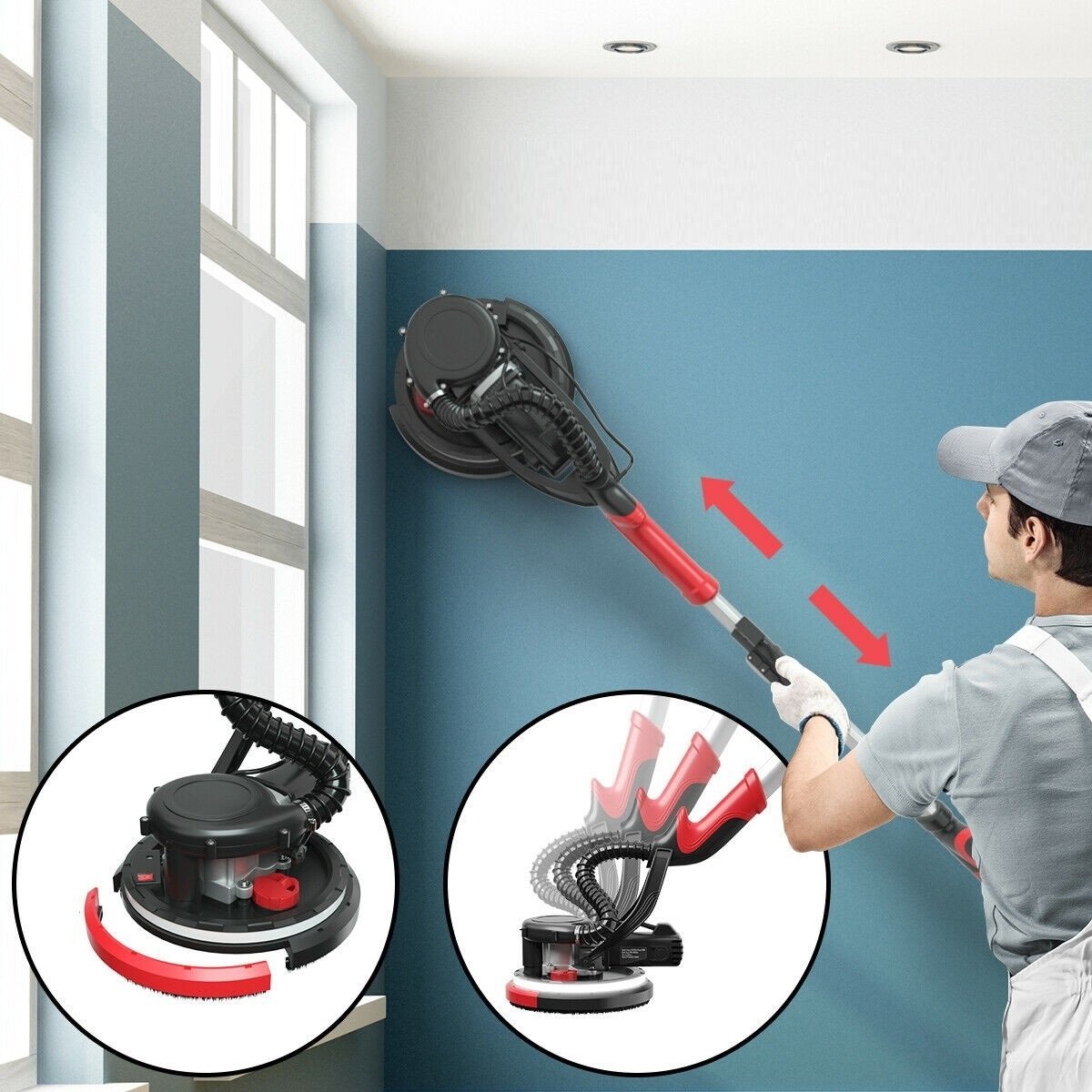 9'' Electric Drywall Ceiling Pole Sander with LED I750354