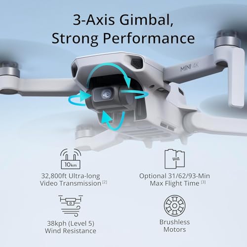 DJI Mini 4K Drone with Camera for Adults, 3-Axis Gimbal, 31-Min Flight, Bundle with Deco Gear Accessories L549