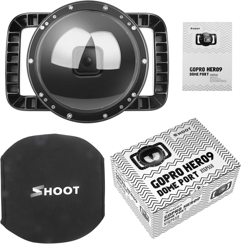 D&F Dual Handles Dome Port for GoPro Hero 8 Black, 45m Waterproof Housing M9459