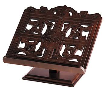 IHS Carved Wood Bible Stand G433