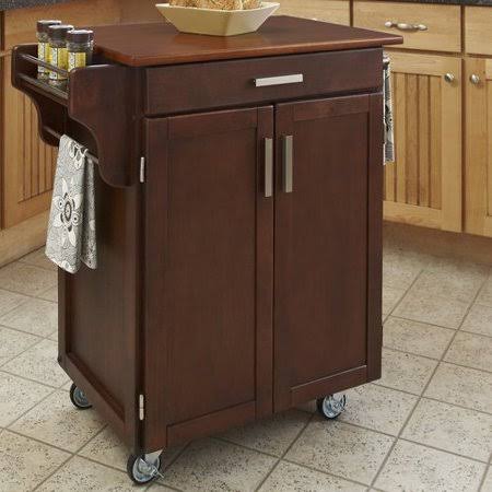 August Grove Savorey Kitchen Cart; Cherry (Red)