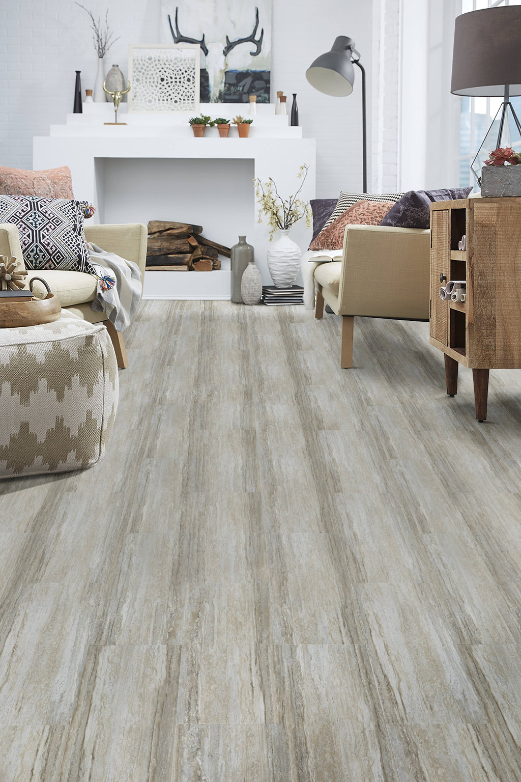 Mannington Adura Max Cascade 24x22 Harbor Beige Luxury Vinyl Square Tile Flooring 28.04 Sq. ft. per Carton MAR110