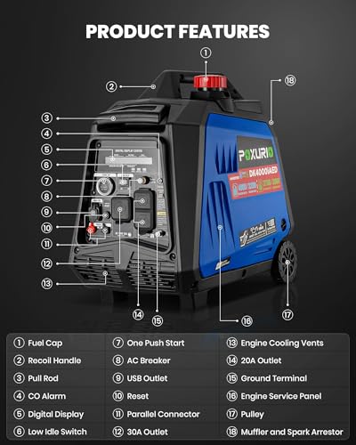4000 Watt Inverter Generator, 120V Gas Powered, RV Ready L1192