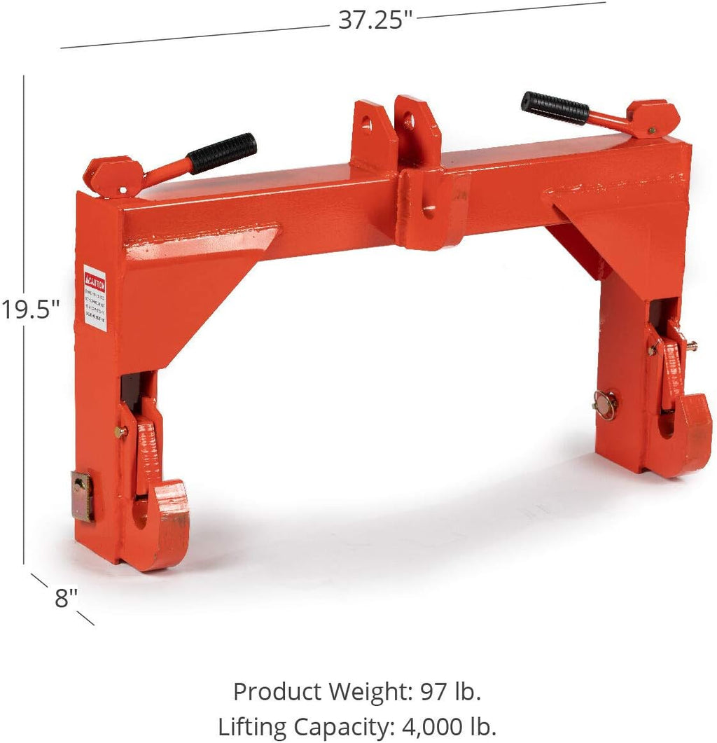 Titan Attachments Orange Category 2 3 Point Quick Hitch Adapter E251930