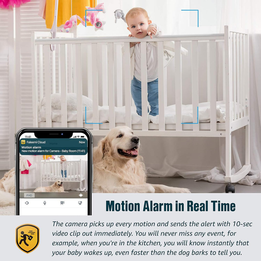Wireless Security Camera 1080P Pan/Tilt/Zoom WiFi Indoor Nanny Cam G2085