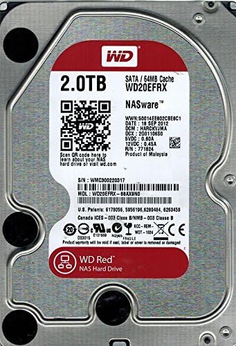 Western Digital WD20EFRX 2TB 3.5-inch SATA 6Gb/s 64MB Cache Hard Drive