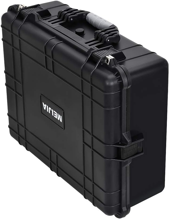 MEIJIA Portable Waterproof Hard Camera Case with Customizable Foam Insert, Black C57797