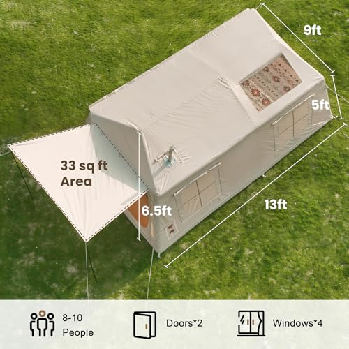Inflatable Camping Tent with Hand Pump, Waterproof Oxford, 4-6 Person P40923