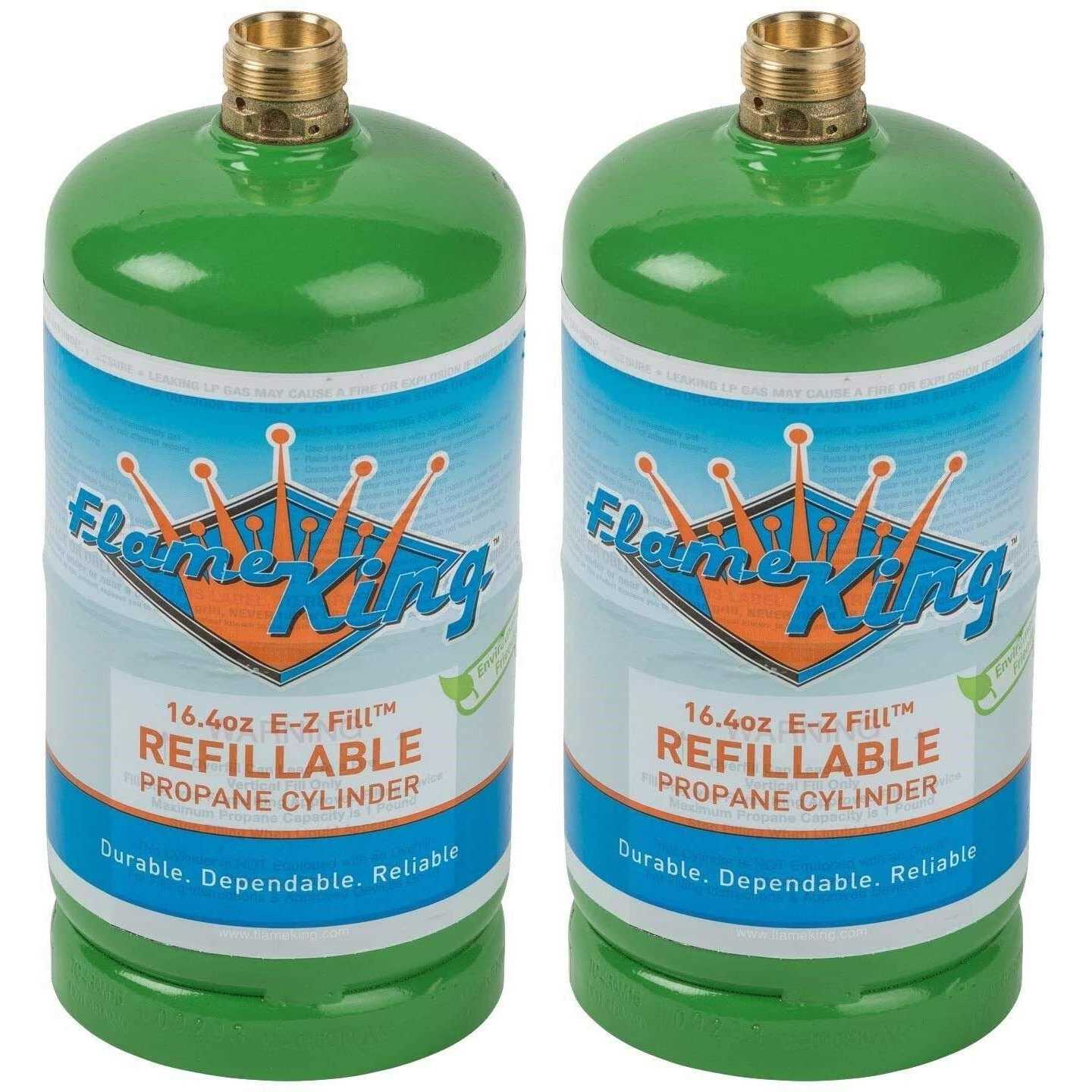 Flame King Refillable 1lb Empty Propane Cylinder Tank Reusable