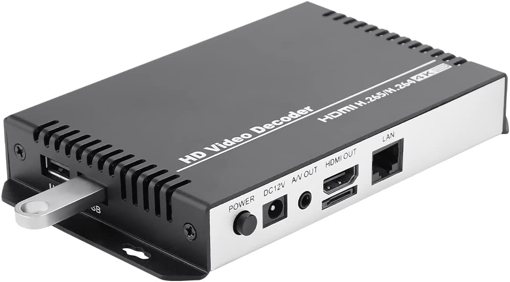 URayCoder H.265 H.264 Video Audio Decoder IP Camera to HDMI AV RCA U77666
