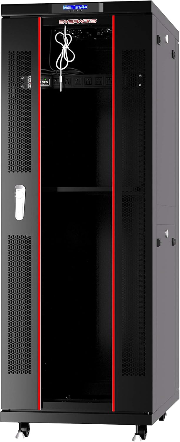 Sysracks Server Rack 42U Network Enclosure 39 inch Deep Data Cabinet on Wheels E94877