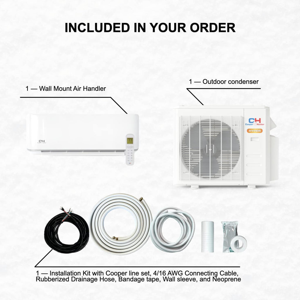 Hyper Heat 9,000 BTU Ductless Mini-Split Air Conditioner Heat Pump V321485