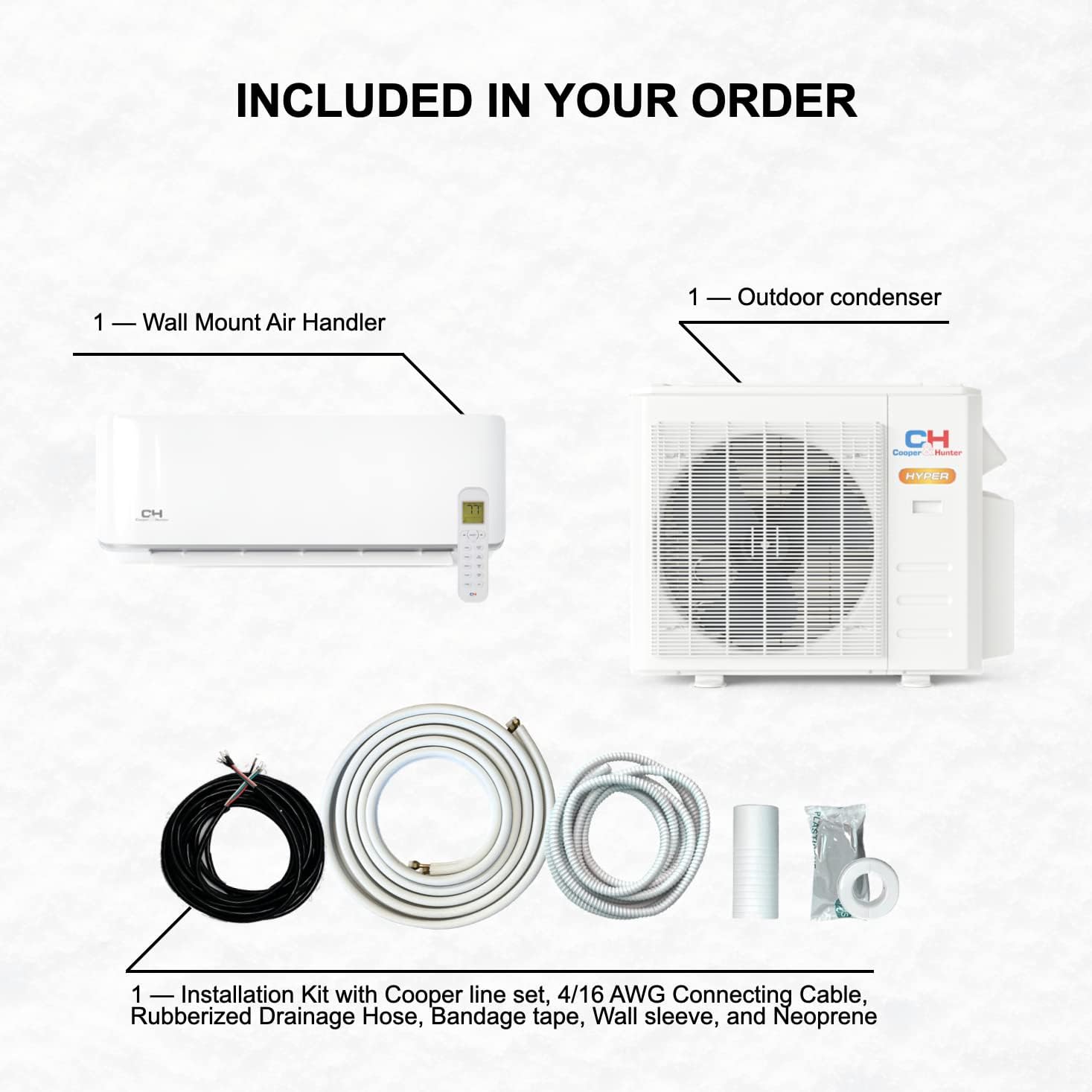 Hyper Heat 9,000 BTU Ductless Mini-Split Air Conditioner Heat Pump V321485