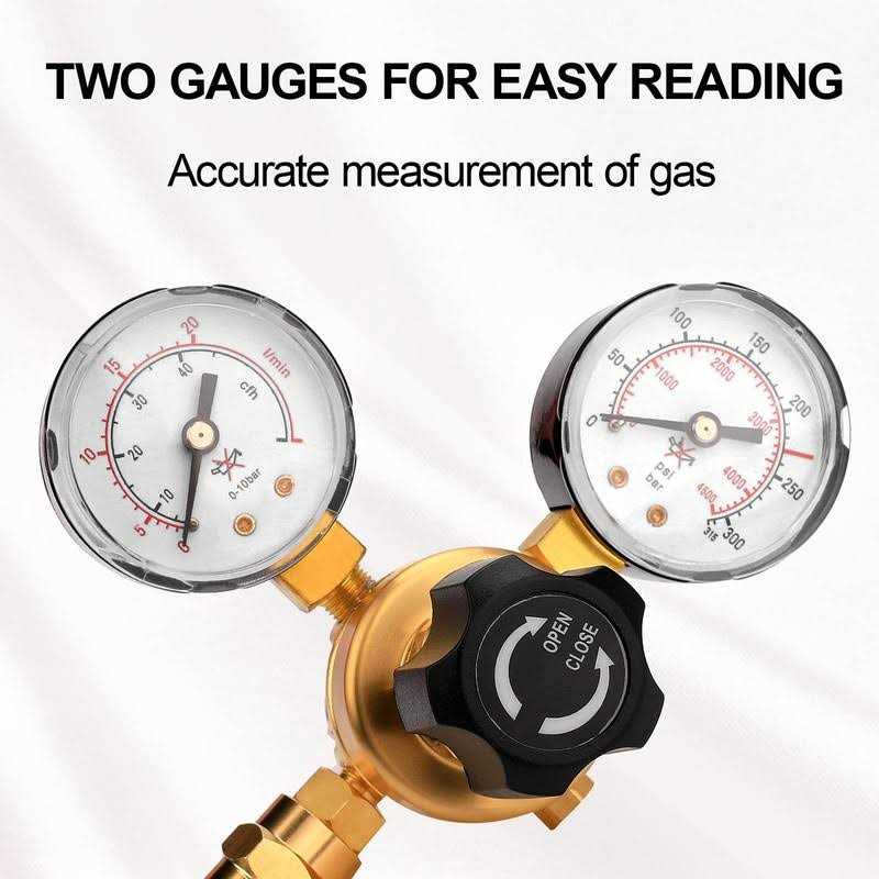 Tutor Auto Argon CO2 Regulator Gauge with 6.6Ft Gas Hose C7634