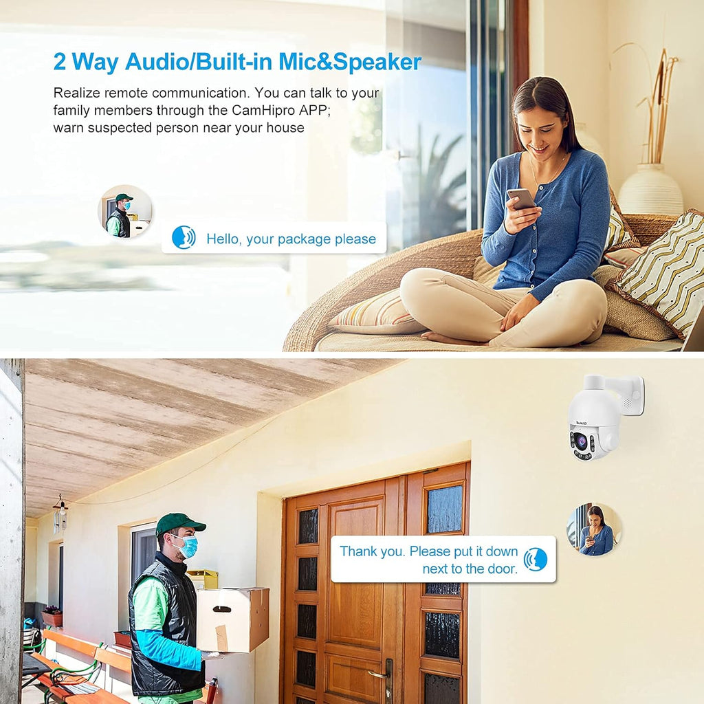 JideTech PTZ POE Camera Outdoor, 5MP Auto Tracking Security IP Camara Q403514