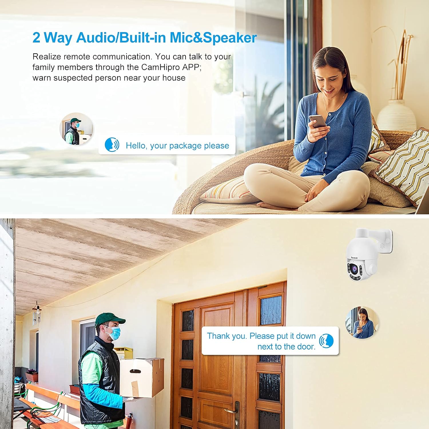 JideTech PTZ POE Camera Outdoor, 5MP Auto Tracking Security IP Camara Q403514