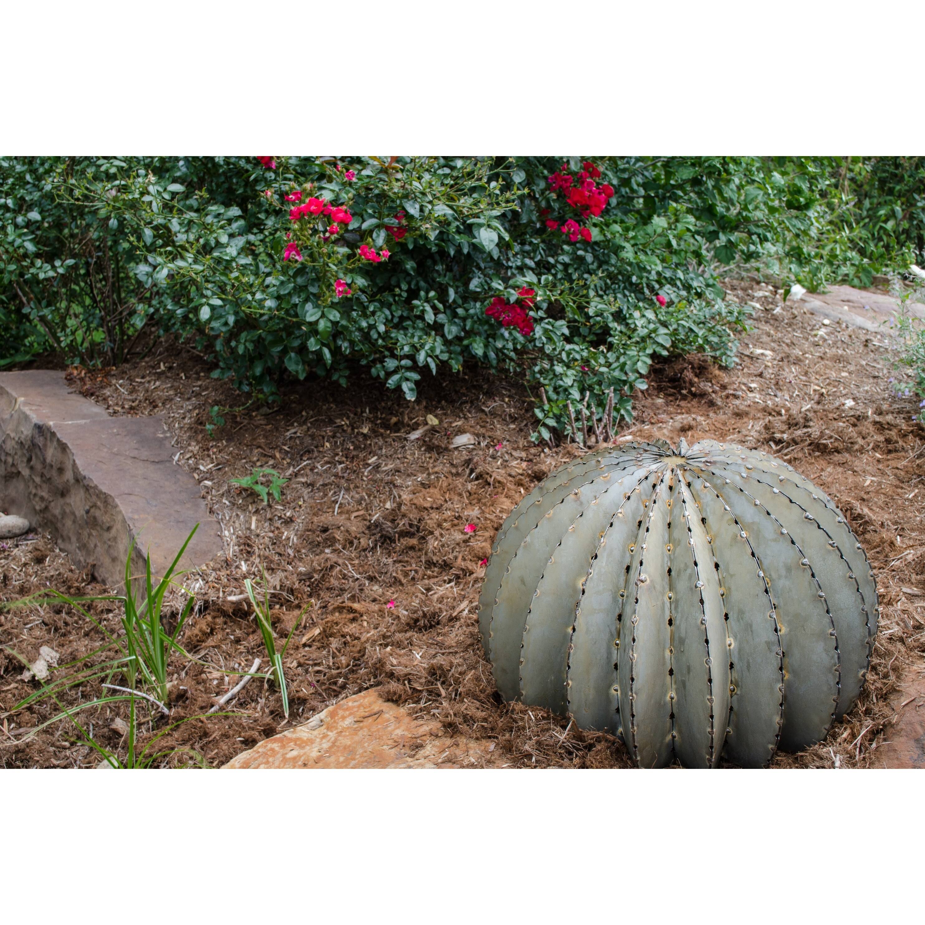 Desert Steel 300-010V Metal Art Golden Barrel Cactus Outdoor Landscape I207