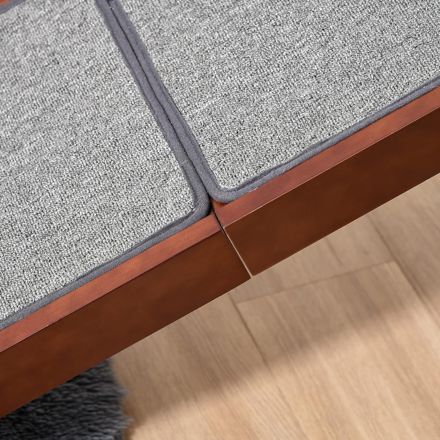 PawHut Dog Ramp Non-Slip Carpet Top Pine Wood 74L x 16W x 25H, Brown Grey M847