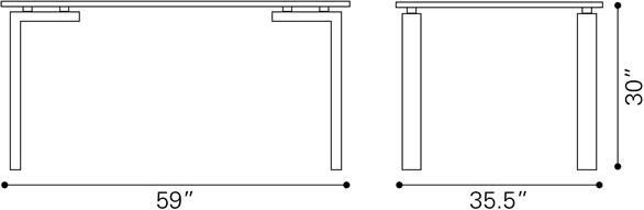Zuo Modern Roca Dining Table Stainless Steel R9923