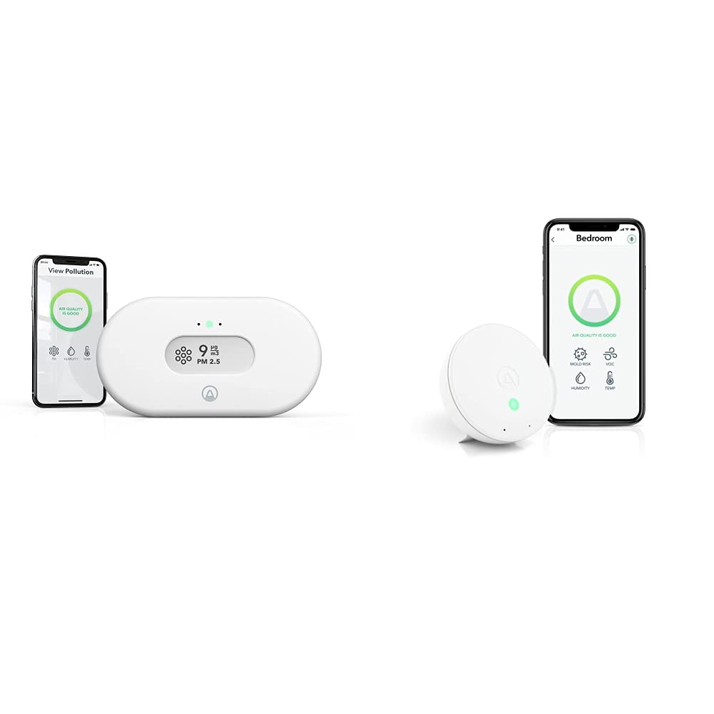 Airthings 2980 View Pollution - Air Pollution Monitor with PM 2.5, Humidity & Temperature Z155
