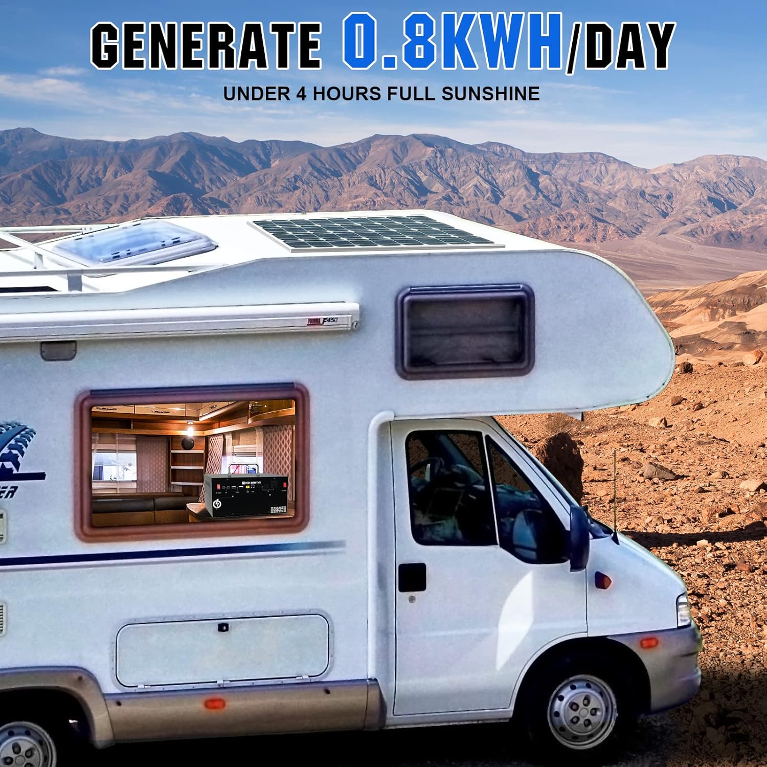 ECO-WORTHY 400W 1.6KWH Complete Solar Power System for RV Camper Marine Emergency J81841