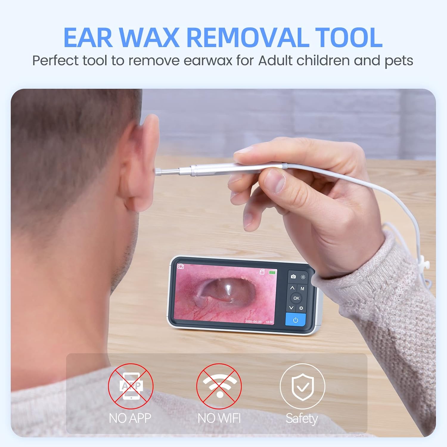 Otoscope Ear Cleaning Camera 1080P HD with IPS Screen and 32G Card A39255