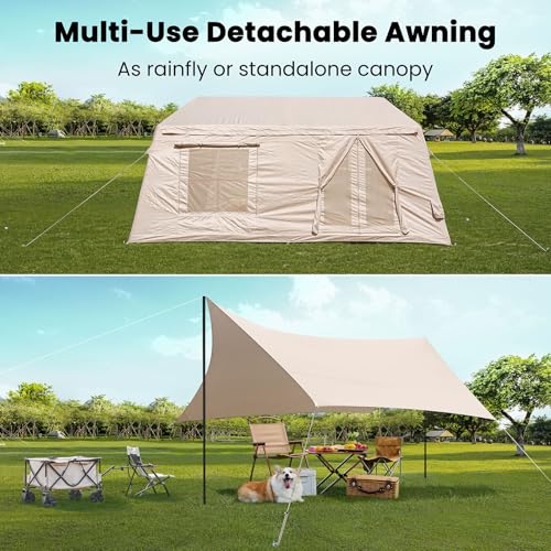 Inflatable Camping Tent with Hand Pump, Waterproof Oxford, 4-6 Person P40923