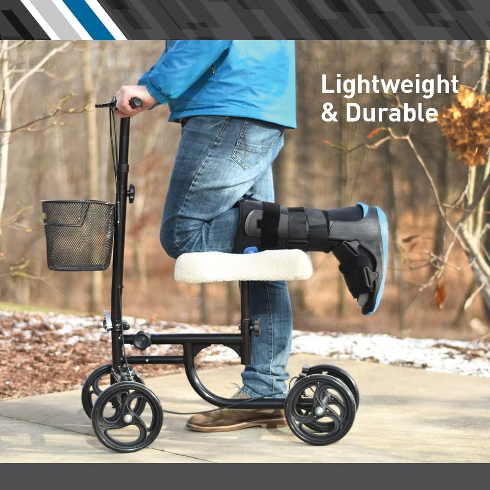 BodyMed Knee Walker – Lightweight Foldable Recovery Scooter for Adults T25520